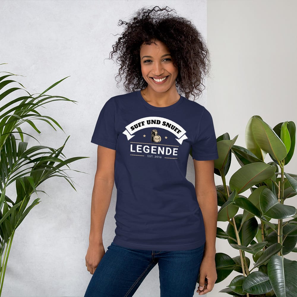Unisex T-Shirt – Snuff und Suff Legende – Navy Blau